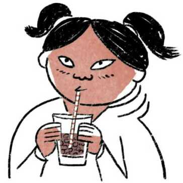 A girl drinking a soda.