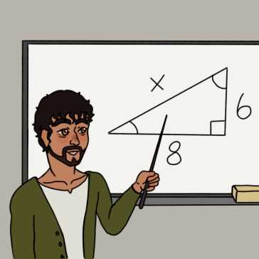 A man teaching angles.