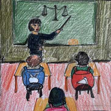 People sitting in a meeting.