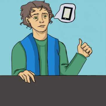 A man thinking about phoning.