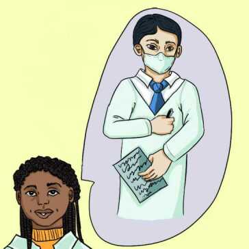 A pharmacist recommending a dentist.