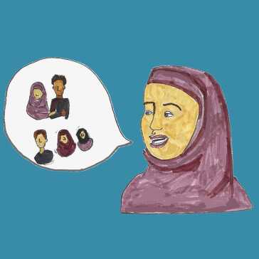 A woman talking about her family.